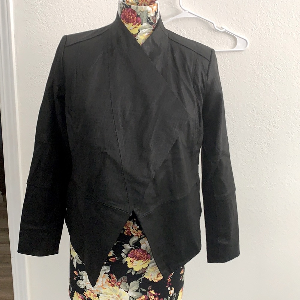 G.I.L.I  leather jacket with pockets black